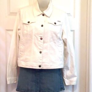 White Denim Moto style Jacket like new